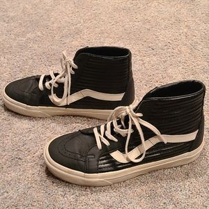 Leather vans hi-top sneakers